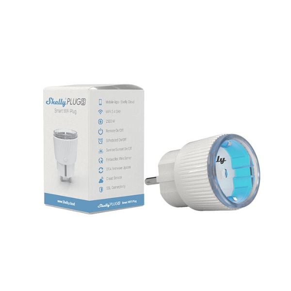 Shelly Plug S Wi-Fi-s okoskonnektor fogyasztásmérővel (ALL-KON-SHES) Shelly Plug S Wi-Fi-s okoskonnektor fogyasztásmérővel (ALL-KON-SHES)