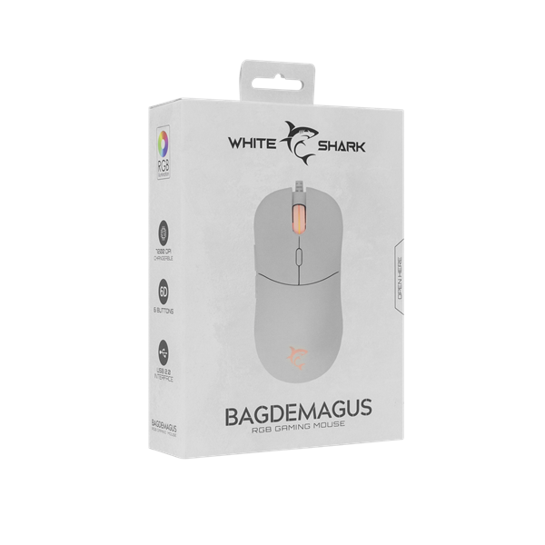 White Shark BAGDEMAGUS-W GM-5010W gamer egér 6D  fehér 