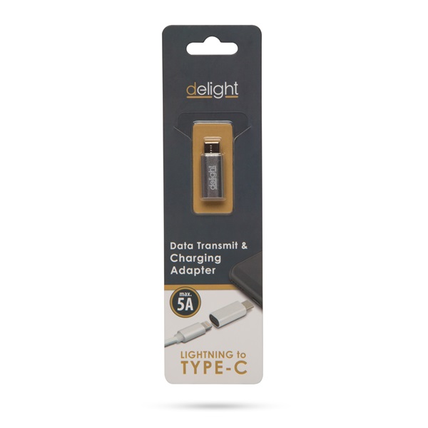 Delight Type-C - iPhone Lightning adapter ezüst (55448B) Delight Type-C - iPhone Lightning adapter ezüst (55448B)