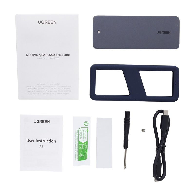 UGREEN CM777 NVMe/SATA 20 Gbps, USB-C SSD ház UGREEN CM777 NVMe/SATA 20 Gbps, USB-C SSD ház