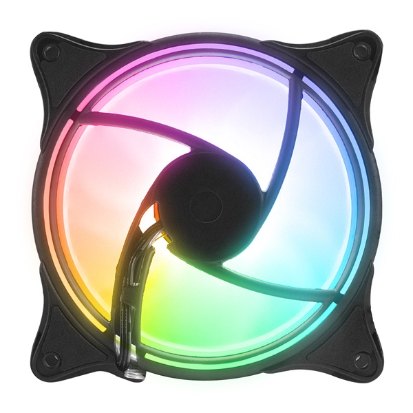 Rampage Cooler 12cm  GLARE F50  ház hűtésre  Rainbow LED  fekete