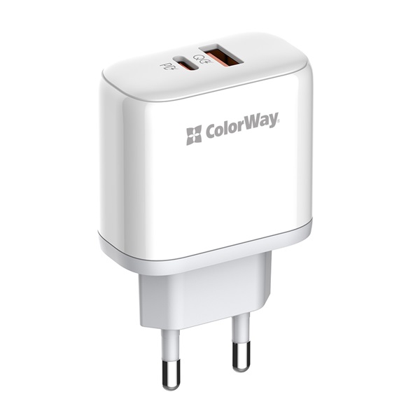 COLORWAY CW-CHS042PD-WT USB töltő adapter Power Delivery Port PPS USB (Type-C PD + USB QC3.0) (45W) Fehér 