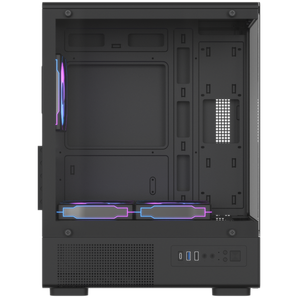 Formula Számítógépház - Crystal Z1CM V2 Black (fekete, ablakos, mATX, 1xUSB2.0, 1xUSB3.0, 1xType-C)