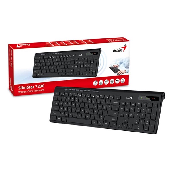 Genius SlimStar 7230 Wireless billentyűzet Black HU