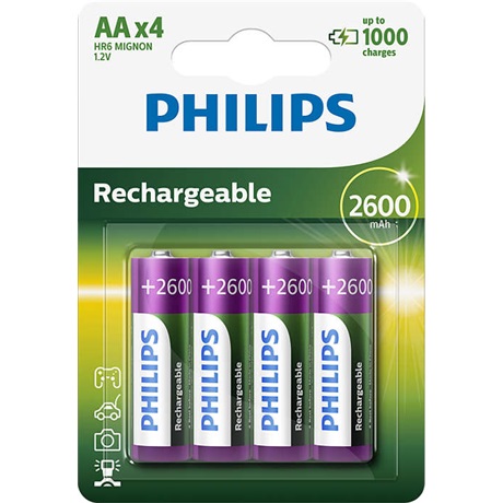 Philips R6B4B260/10 ELEM TÖLTHETŐ AA 2600 mAh 4-BLISZTER