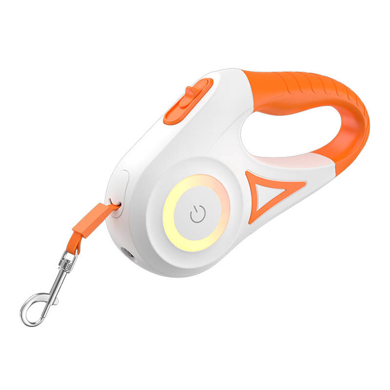 Rojeco Dog Automatic Leash LED 5 m (white and orange) Rojeco Dog Automatic Leash LED 5 m (white and orange)