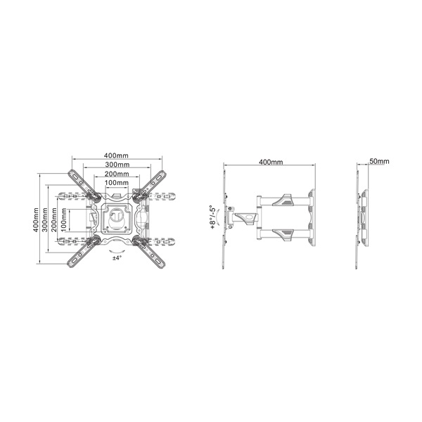 MULTIBRACKETS Fali konzol, M VESA Flexarm M Full Motion Single (32-55", max.VESA: 400x400 mm, 20 kg)