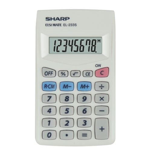 Sharp EL-233S alapműveletes zsebszámológép szürke