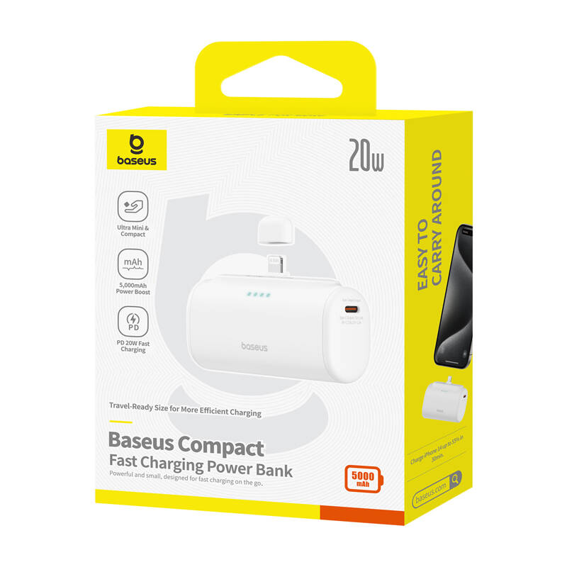 Baseus Compact 5000mAh 20W powerbank  Fehér 