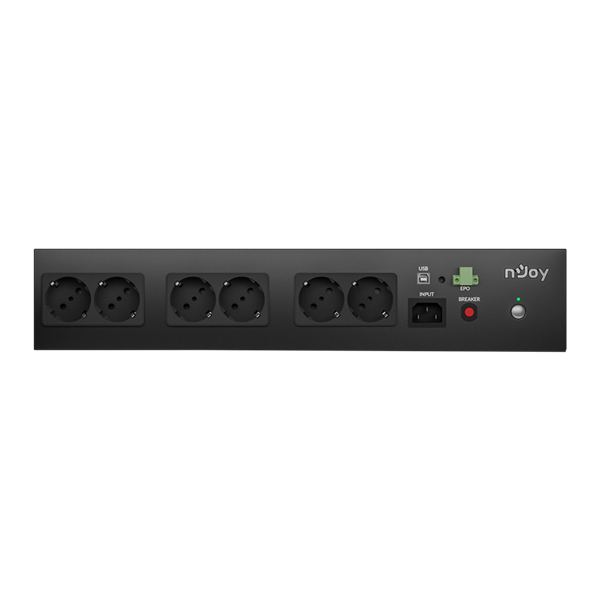 NJOY Theron 800 8 Schuko Off-line (VFD) USB menedzsment 2U rack Szünetmentes 800VA NJOY Theron 800 8 Schuko Off-line (VFD) USB menedzsment 2U rack Szünetmentes 800VA