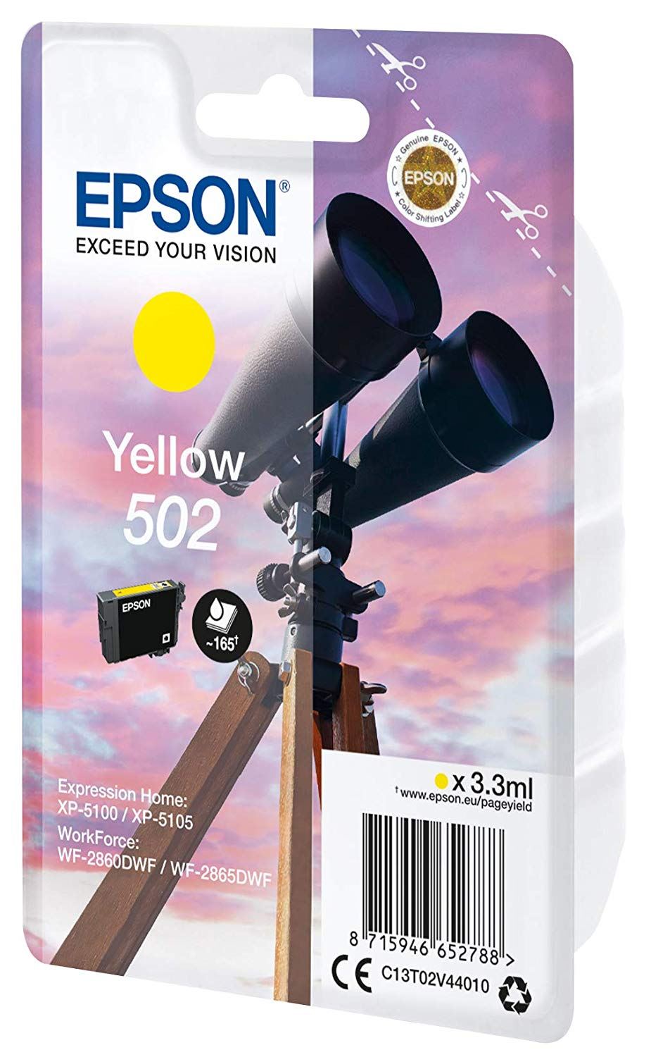 Epson 502 tintapatron sárga (C13T02V44010) Epson 502 tintapatron sárga (C13T02V44010)