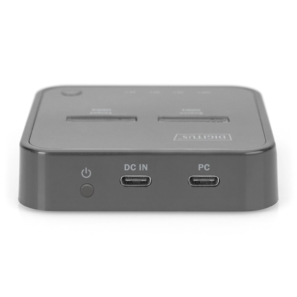 Digitus Dual M.2 NVMe SSD Docking Station with Offline Clone Function USB-C Fekete