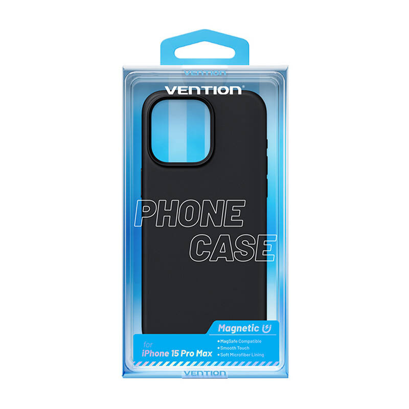 Vention KUFB0-40 szilikon tok iPhone 15 Pro Max készülékhez (fekete)