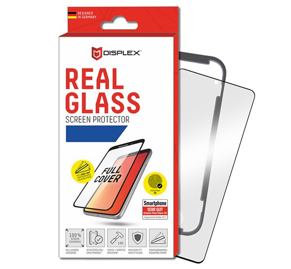 DISPLEX képernyővédő üveg (3D full cover, íves, tok barát, karcálló, 10H) FEKETE [Apple iPhone 12 Pro]
