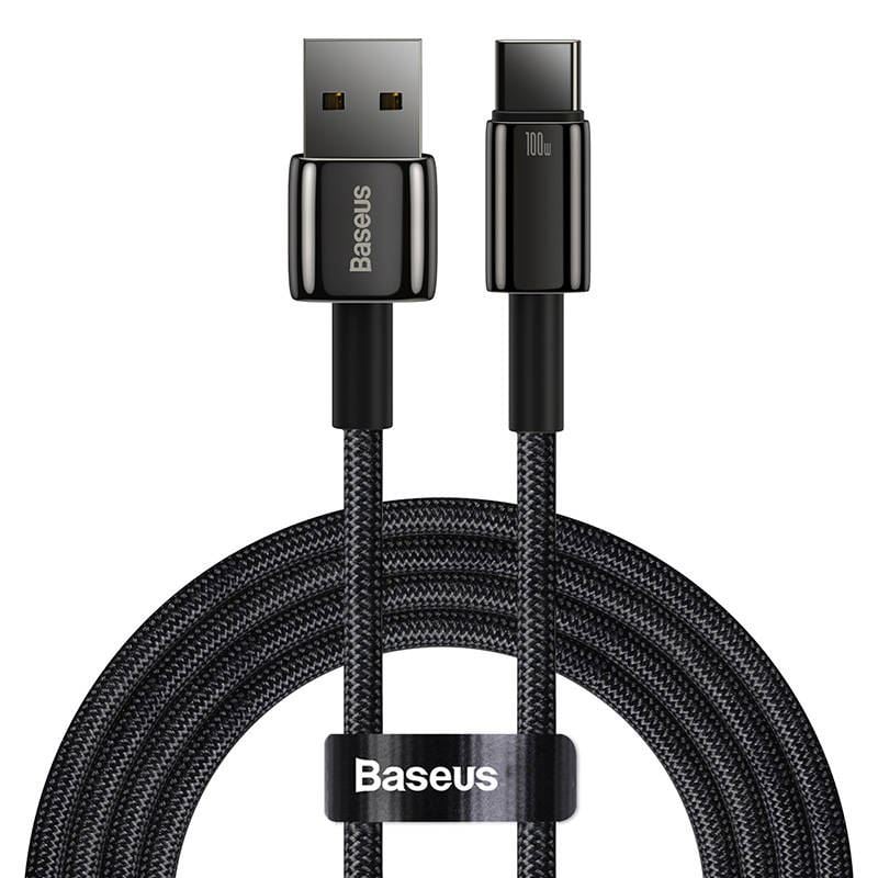 Baseus Tungsten Gold USB -USB-C kábel 100W 1m fekete (CAWJ000001) Baseus Tungsten Gold USB -USB-C kábel 100W 1m fekete (CAWJ000001)