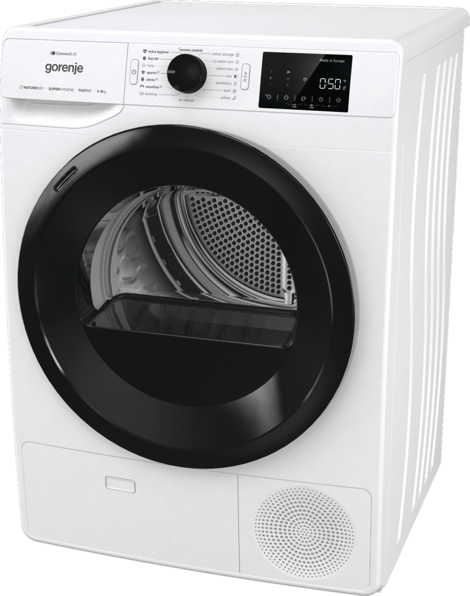 Gorenje DPNE92/GNLWIFI Hőszivattyús szárítógép – 9 Kg, A Energiaosztály, WiFi,  Remote control, ExtraHigiénia opció, Cotton eco