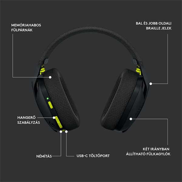 Logitech G435 LIGHTSPEED vezeték nélküli Gaming headset fekete (981-001050) Logitech G435 LIGHTSPEED vezeték nélküli Gaming headset fekete (981-001050)