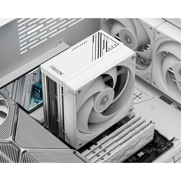 ID-Cooling  FROZN A410 SE WHITE 24,8dB  max. 93,78 m3/h  4pin csatlakozó 4 db heatpipe  12cm  PWM CPU Cooler