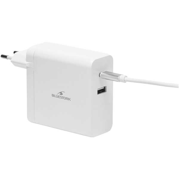 Bluestork PW-NB-65-C-W USB-C USB-A 65W 1.8m kábelHálózati töltő Fehér Bluestork PW-NB-65-C-W USB-C USB-A 65W 1.8m kábelHálózati töltő Fehér