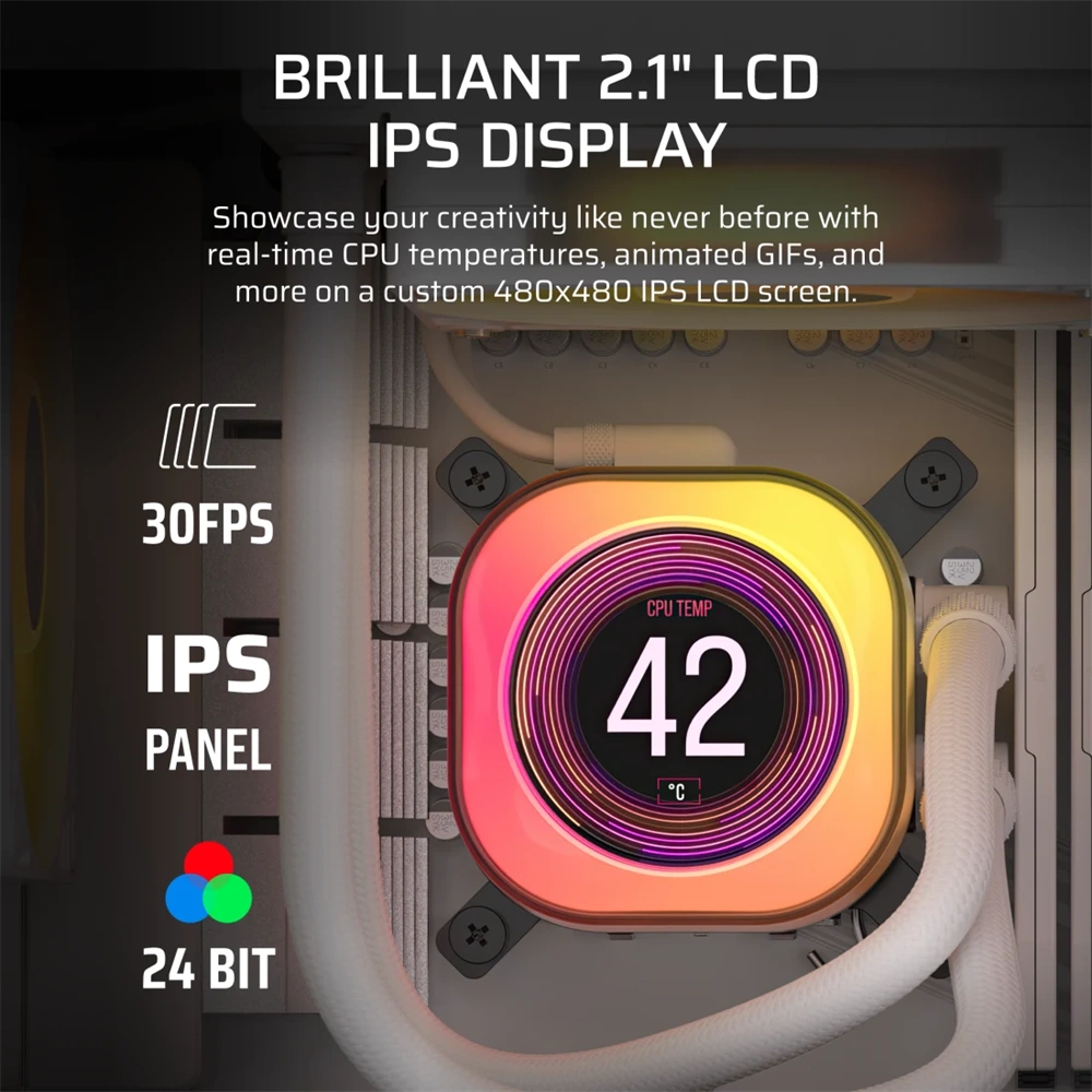 Corsair iCUE LINK TITAN 240 RX LCD Liquid CPU Cooler Fehér