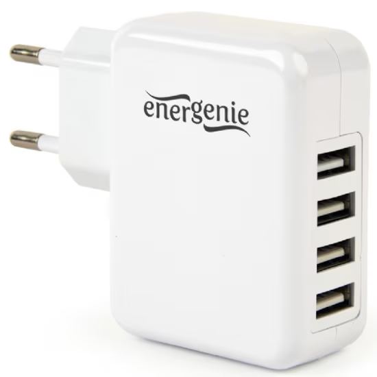 Gembird 4xUSB-A hálózati töltő 15W fehér (EG-U4AC-02)