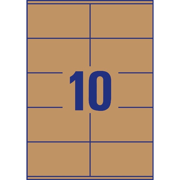 Avery L7108-25 105x57mm újrahasznosított barna kraft etikett Avery L7108-25 105x57mm újrahasznosított barna kraft etikett