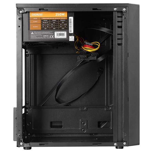 Everest WARP Peak 250W Fekete Micro ATX / MINI-ITX Számítógépház
