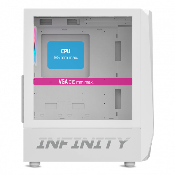 Spirit of Gamer Számítógépház - INFINITY White (fekete, ablakos, 8x12cm ventilátor, alsó táp, ATX, 1xUSB3.0, 2xUSB2.0) Spirit of Gamer Számítógépház - INFINITY White (fekete, ablakos, 8x12cm ventilátor, alsó táp, ATX, 1xUSB3.0, 2xUSB2.0)