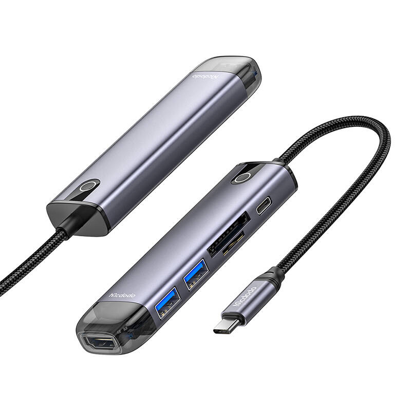 Mcdodo HU-7420 USB-C  HDMI VGA  USB3.0*2  USB3.0*2  SD TF 6-in-1 USB-C Hub