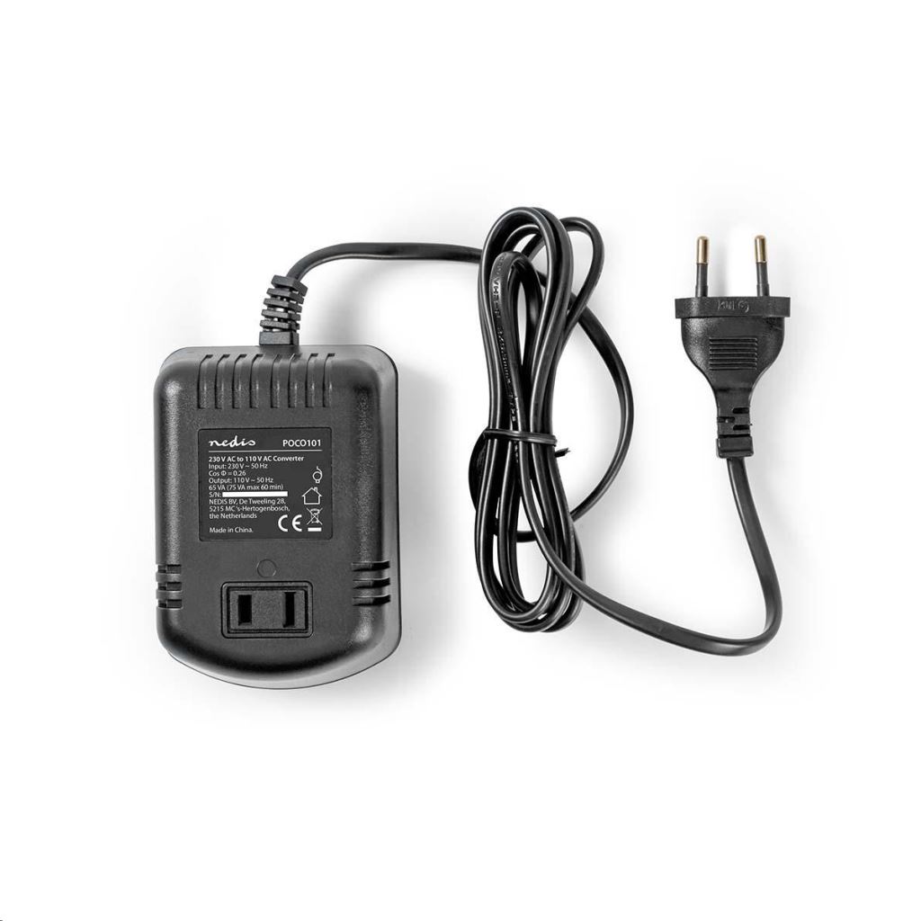Nedis POCO101 áramátalakító 230 V AC - 110V AC 75W földeletlen USA kimenet Nedis POCO101 áramátalakító 230 V AC - 110V AC 75W földeletlen USA kimenet