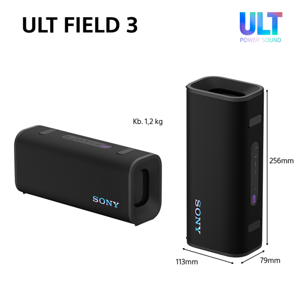 Sony ULT Field 3 fekete Bluetooth hangszoró
