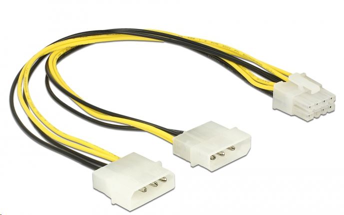 Delock 85453 tápkábel 2 x 4 tűs Molex apa csatlakozó > 8 érintkezős EPS dugó, 30 cm Delock 85453 tápkábel 2 x 4 tűs Molex apa csatlakozó > 8 érintkezős EPS dugó, 30 cm