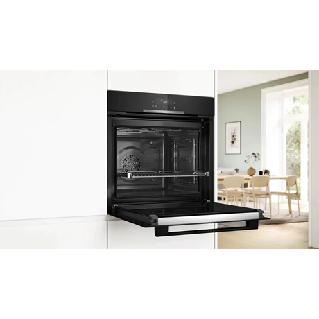 Bosch HBA372EB4 fekete, beépíthető, sütőtér:71L, grill, légkeverés, pirolitikus tisztítás, sütő