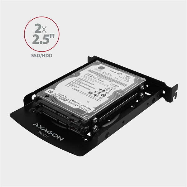 Axagon RHD-P25 2x2.5"->3.5"/PCI beépítő keret fekete