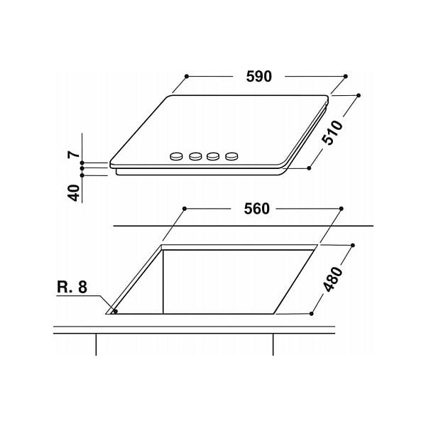 Whirlpool GMWL 628/IXL EE gázfőzőlap