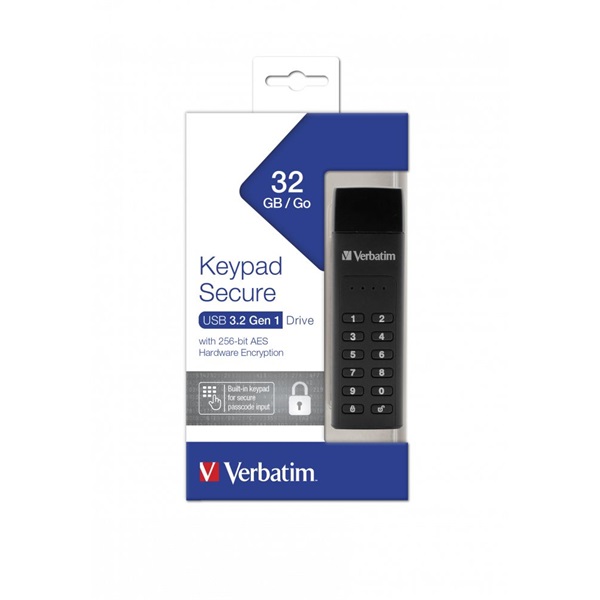 Verbatim 49427 Keypad Secure Store`n`Go 32GB USB-A 3.0 Flash Drive