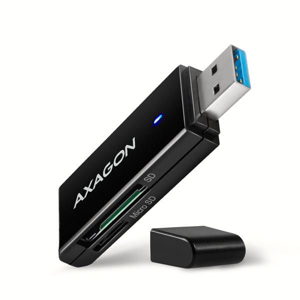 Axagon CRE-S2N SuperSpeed USB-A 3.2 Gen 1 slim SD/microSD kártyaolvasó Axagon CRE-S2N SuperSpeed USB-A 3.2 Gen 1 slim SD/microSD kártyaolvasó