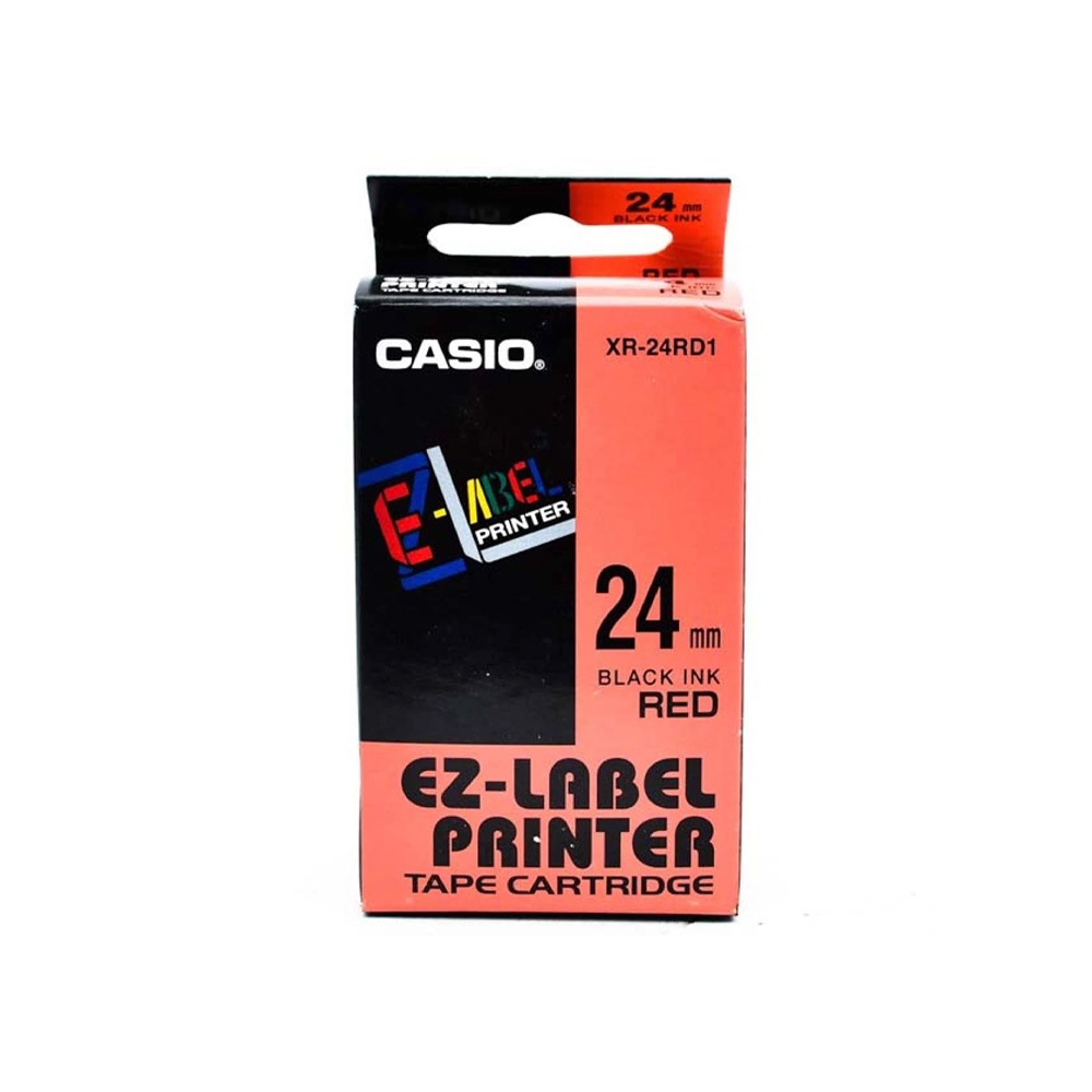 Casio Feliratozógép szalag XR-24RD1 24mmx8m  piros/fekete (XR24RD1)