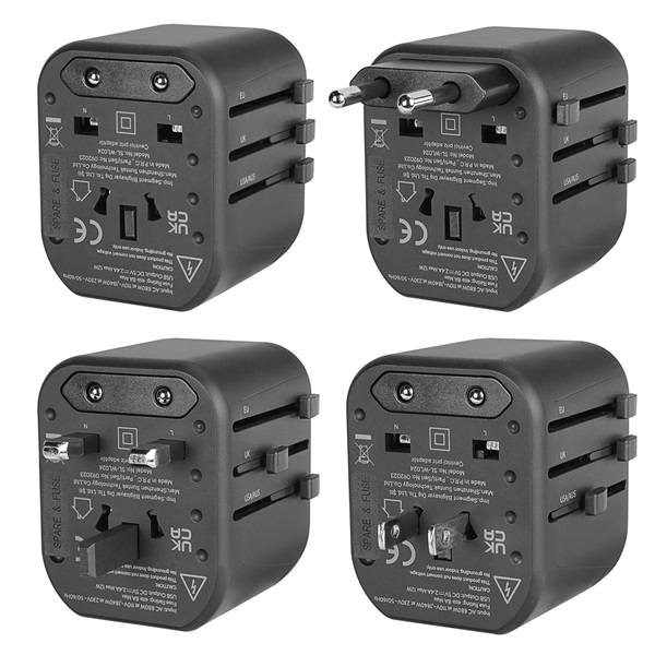 S-Link SL-WL024  Univerzális utazó adapter, Travel EU, UK, USA/AUS, 2xUSB-A, 2.4A Adapter 
