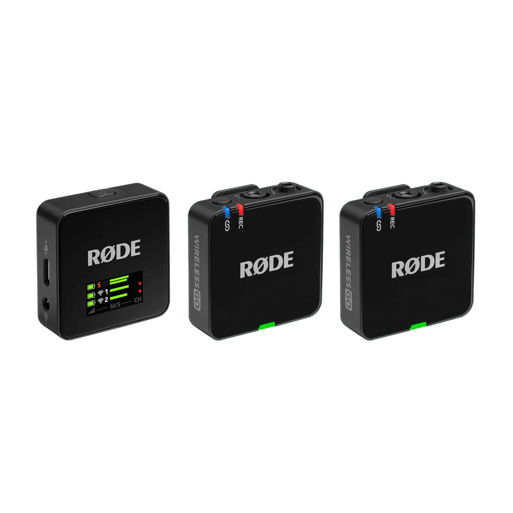 Rode Wireless GO GEN3 kompakt két csatornás digitális vezeték nélküli mikrofon rendszer adóba épített mikrofonnal, black