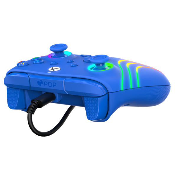 PDP Afterglow Wave Xbox Series X|S/Xbox One/PC RGB LED kék vezetékes kontroller PDP Afterglow Wave Xbox Series X|S/Xbox One/PC RGB LED kék vezetékes kontroller