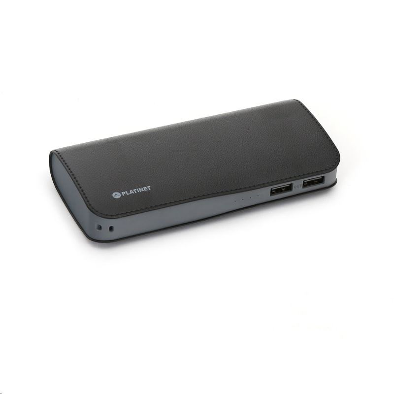 Platinet PMPB11LB Leather 11000mAh PowerBank + microUSB Cable/Type-C Adapter Fekete