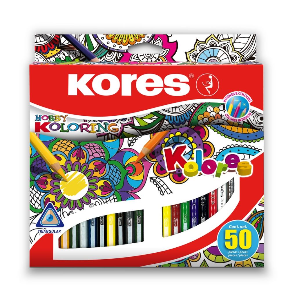 Kores "Triangular" színes ceruza készlet 50 különböző szín (93350) Kores "Triangular" színes ceruza készlet 50 különböző szín (93350)