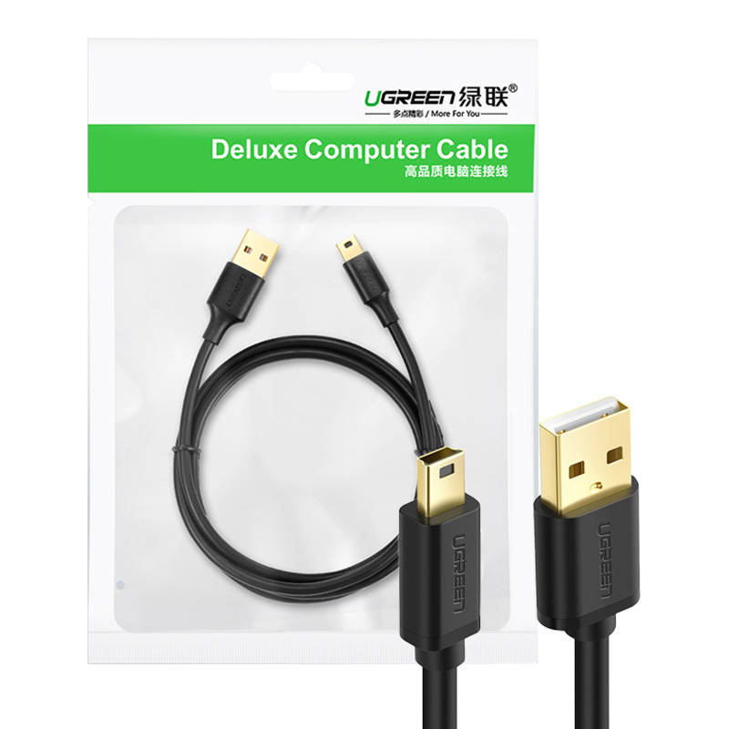 Cable USB 2.0 UGREEN 10355B, male, mini USB, 1m (black) Cable USB 2.0 UGREEN 10355B, male, mini USB, 1m (black)