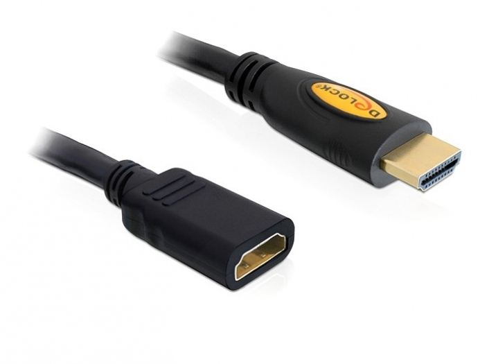 Delock DL83079 High Speed HDMI Ethernet A - A apa - anya hosszabbító kábel 1m Delock DL83079 High Speed HDMI Ethernet A - A apa - anya hosszabbító kábel 1m