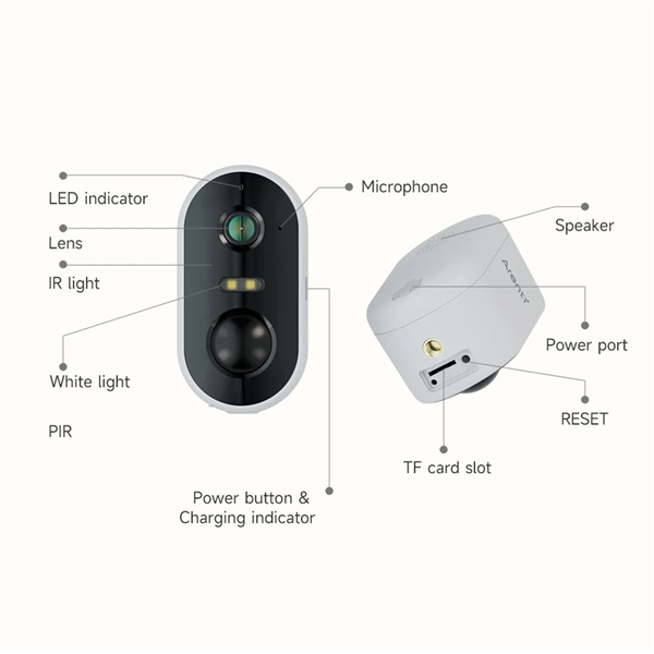 Arenti  GO1 + SP2  3MP 2,4mm kültéri IR10m  6700mAh  microSD  IP wifi csempekamera