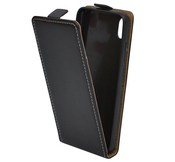 Tok álló, bőr hatású (FLIP, lefelé nyíló, szilikon tartó) FEKETE [Xiaomi Redmi 7A]