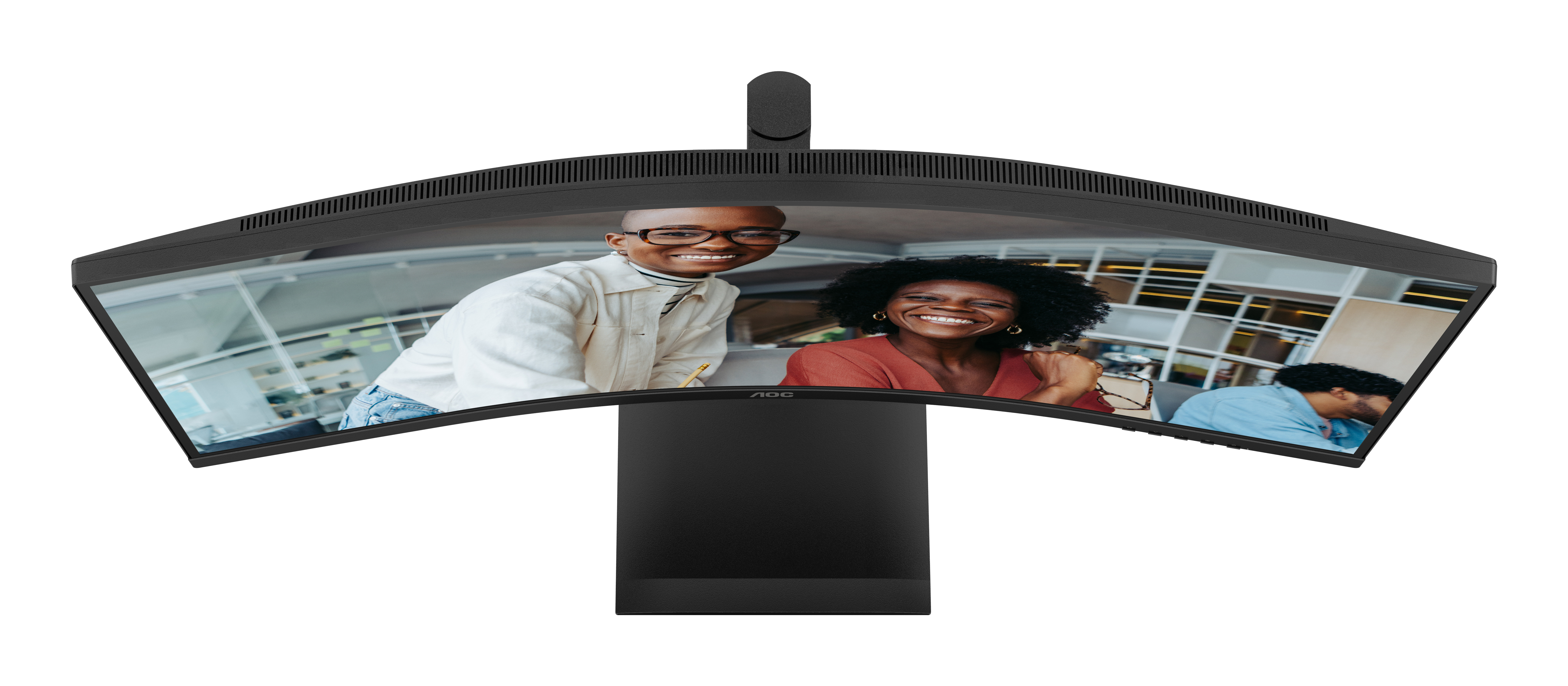 AOC 34" CU34E4CV Monitor - 3440x1440, UWQHD, LED, VA, 120Hz, 4ms, Ívelt, Hangszóró, LAN, FreeSync, Fekete