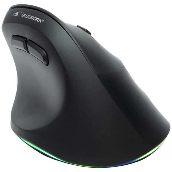 Bluestork M-WL-ERGO-LUMI Ergonomic Rechargeable optikai Vezeték nélküli Egér fekete Bluestork M-WL-ERGO-LUMI Ergonomic Rechargeable optikai Vezeték nélküli Egér fekete