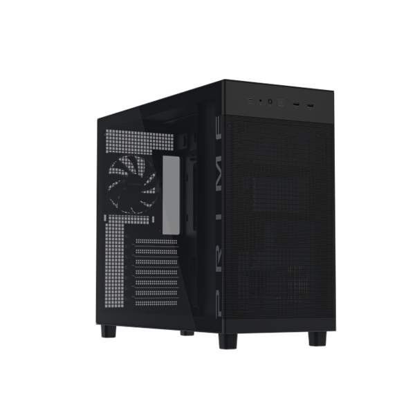 ASUS  Prime AP303  Tápegység nélkül Üvegfalú Számítógépház Fekete